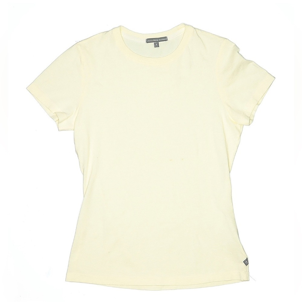 James Perse Standard Off White Short Sleeve T Shirt Cotton Size 2 Tight